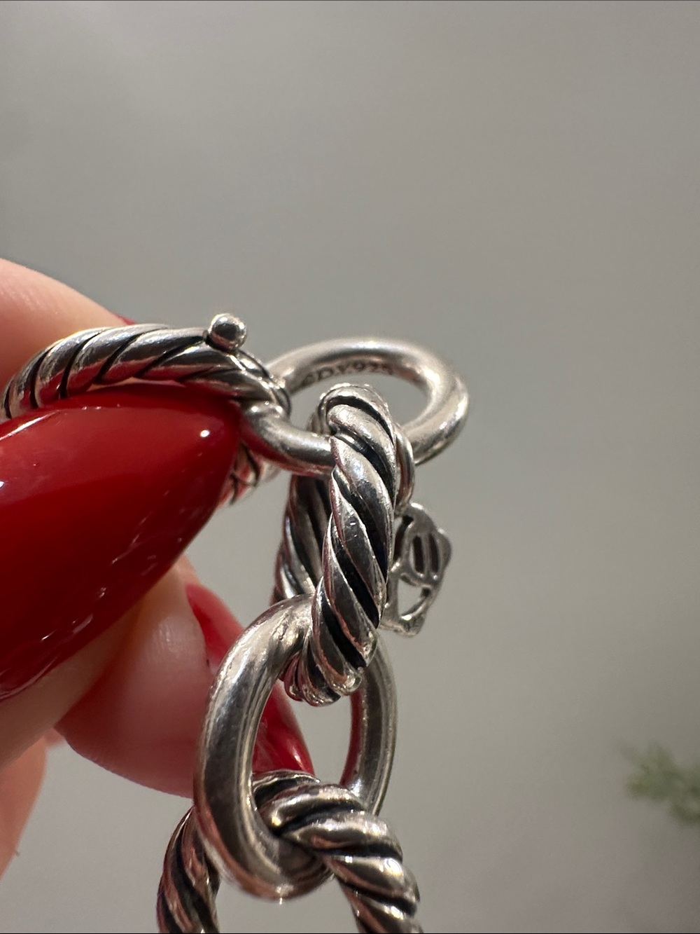 David Yurman Silver Twisted Cable Link Bracelet - Picture 2 of 4